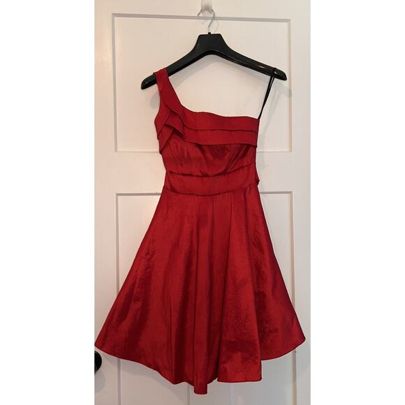 Coco Avante Red Dress‎ Minidress Size Small Winter Formal Party Dress One shlder - Picture 1 of 8